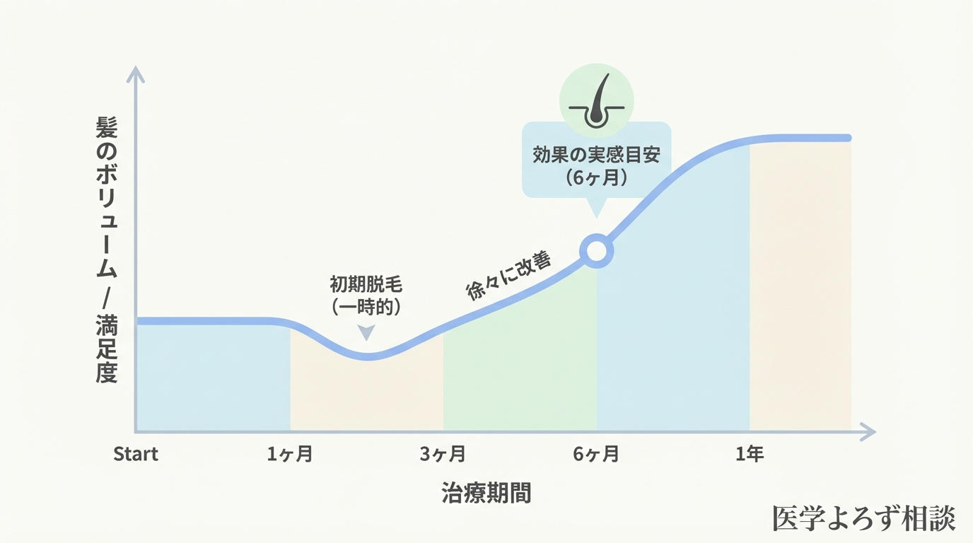 AGA治療の効果タイムライン