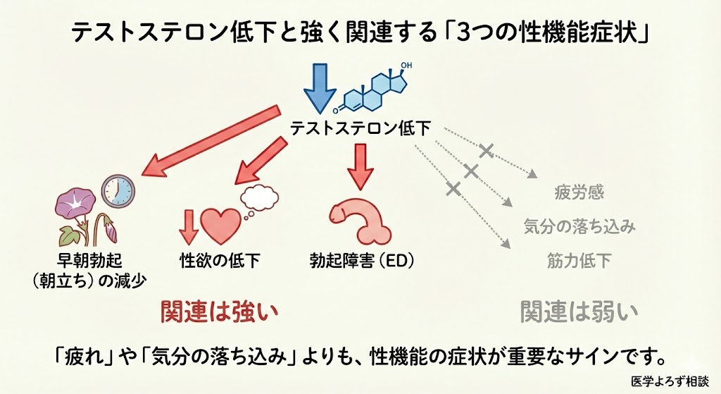 LOH症候群と強い関連を示す3つの性機能症状