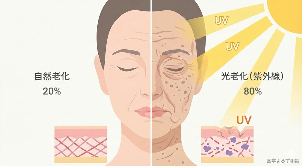 光老化と内因性老化の比較