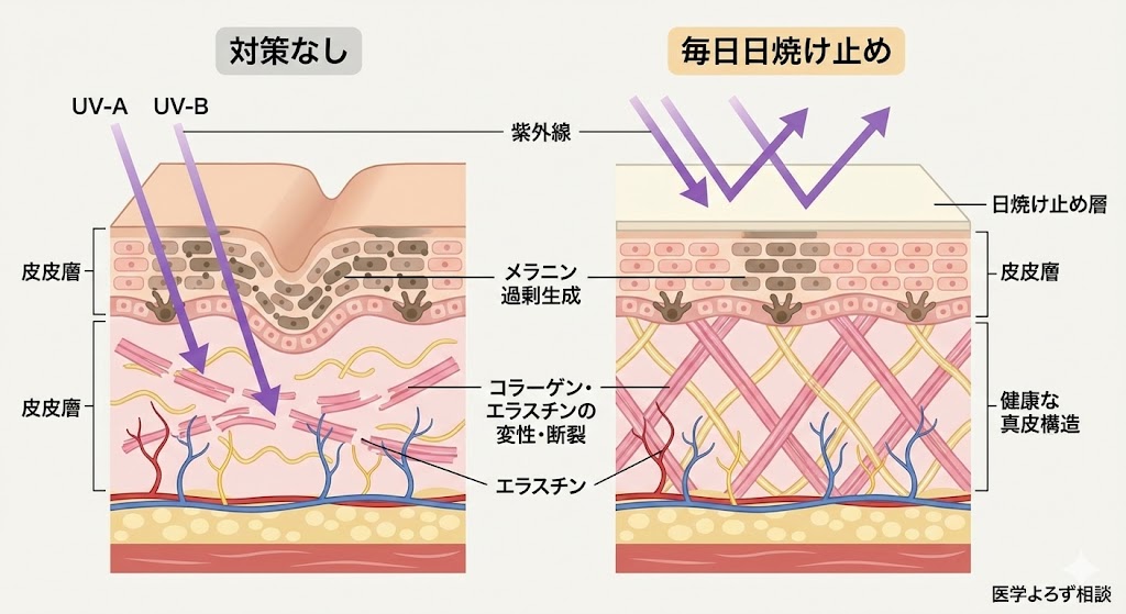 日焼け止めの皮膚保護メカニズム